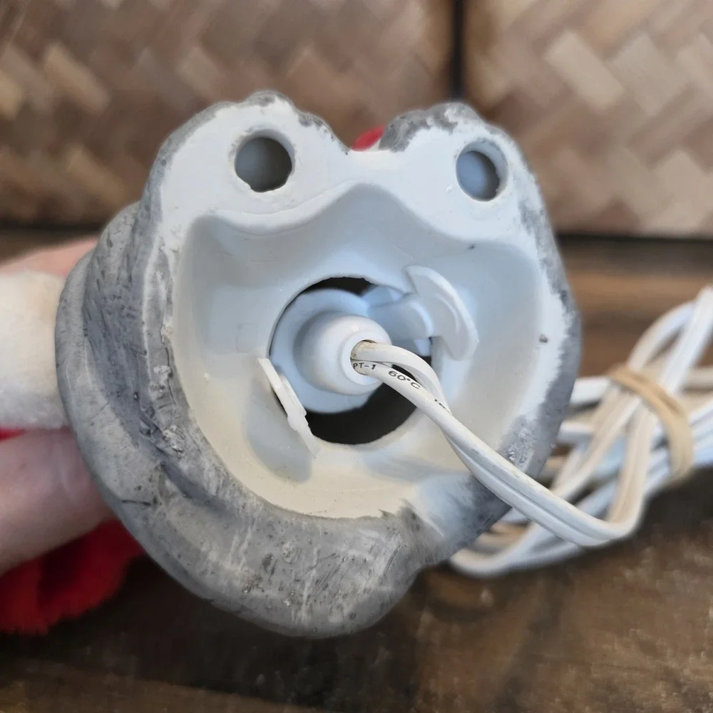 Vintage Ceramic Christmas Mouse Night Light 6.25